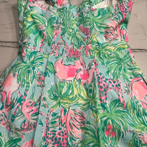 Lily Pulitzer Pink and Green Tropical Dress-size 2 - Picture 5 of 9